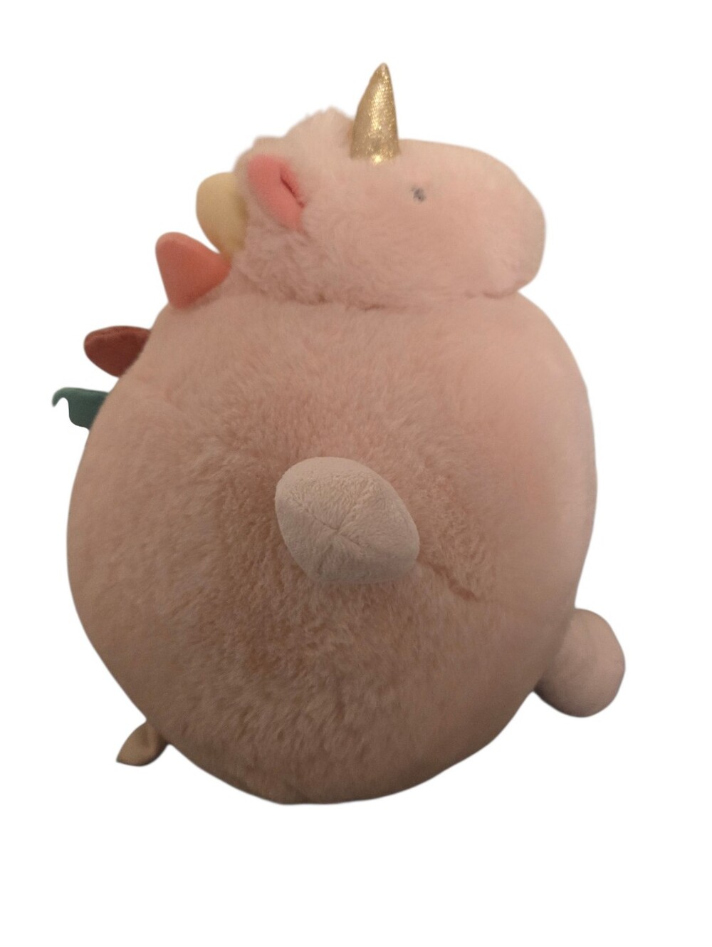 Pottery Barn Kids Cuddly Unicorn Pink Puffball Pillow Stuffed Animal 9"